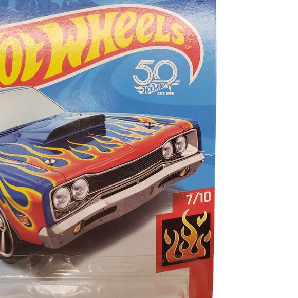 Hot Wheels 69 Dodge Coronet Superbee Numbered Die Cast Car with Flames - Picture 4 of 9
